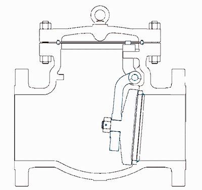 旋啟(qǐ)式止回(hui)閥結構(gòu)示意圖(tu)