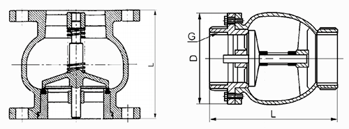 消聲(shēng)止回閥(fá)結構示(shi)意圖