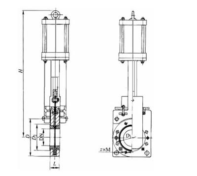 氣動刀(dāo)閘閥結(jie)構圖